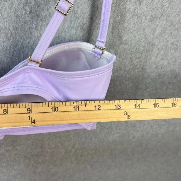 Lilly Pulitzer Lavender Rosette Bandeau Bikini Top Purple Floral Size 6 - Picture 6 of 7